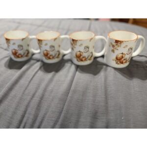 Bulldog‎ And Pumpkin Mug By Certified International Set Of 4